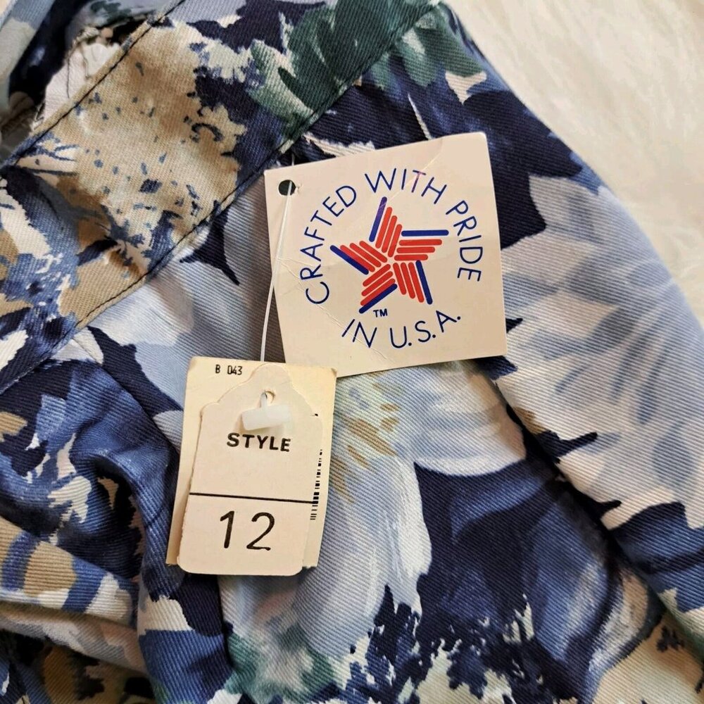 Paris Sport Club Floral Cotton Vintage Denim Skirt Size 12 - Picture 8 of 9